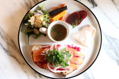 Smoked salmon Tartine meal